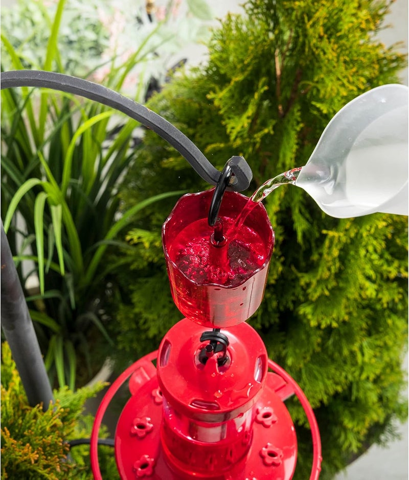 SEWANTA Ant Moat for Hummingbird Feeders [Set of 2] Ant Guard Keeps Ants Away from Feeders, Made of Durable Plastic, Red Color/Rustproof S Hooks, Suitable for All Hummingbird Feeders. - Image 4